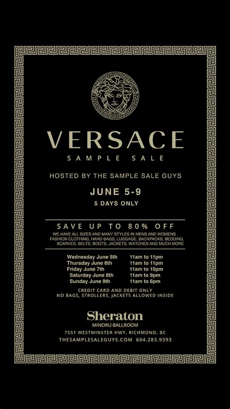 versace sample pack|versace sample sale 2024 locations.